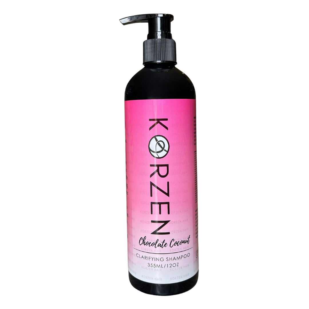 Korzen Hair Chocolate Coconut Clarifying Shampoo | Deep Cleansing & Curl-Friendly